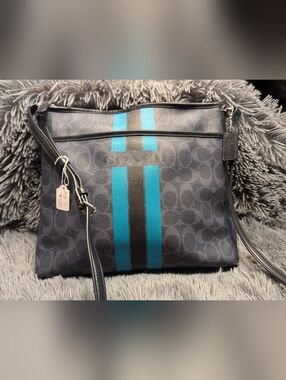 Coach Signature Varsity Stripe File Bag